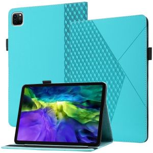 Rhombus Skin Feel Horizontale Flip Tablet Leren Case met Kaart Slots & Houder & Slaap / Weks-up Functie voor iPad Pro 11 2021/2020 / 2018 (Blue Lake)