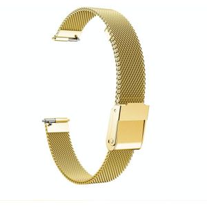 Voor Fitbit Inspire / Inspire HR / Ace 2 Double Insurance Buckle Milanese replacement strap watchband (goud)