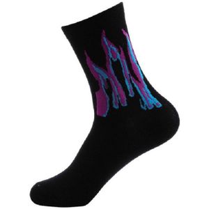 Mannen fashion Street hip hop skateboard Tube katoenen sokken vlam sokken  grootte: One size (J052)