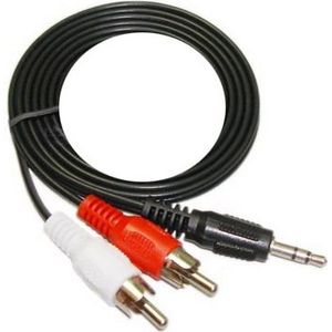 2 RCA Tulp naar 3.5mm Stereo plug, Kabel lengte: 3 meter