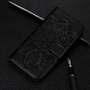 Mandala relif patroon horizontale Flip lederen case voor Samsung Galaxy A8S  met houder & kaartsleuven & portemonnee & foto frame & Lanyard (zwart)