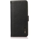 For vivo X80 KHAZNEH Side-Magnetic Litchi Genuine Leather RFID Phone Case(Black)