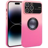 Voor iPhone 15 Pro Max Gradint siliconen schokbestendig Magsafe telefoonhoesje met lensfilm (roze roos)