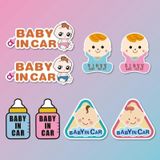 10 STUKS Er is een baby in de auto stickers waarschuwingsstickers stijl: CT223 baby m blauwe kind zelfklevende stickers