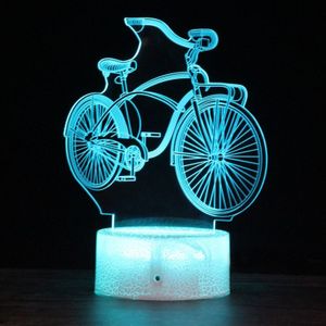 DC01 crack basis fiets creatieve 3D kleurrijke LED decoratieve nachtlampje  afstandsbediening versie