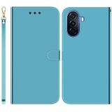 Voor Huawei nova Y70 Plus Imitated Mirror Surface Flip lederen telefoonhoes