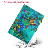 For iPad 10th Gen 10.9 2022 Coloured Drawing Stitching Smart Leather Tablet Case(Green Butterfly)