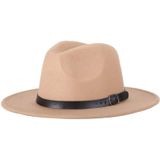 Mannen Fedoras vrouwen jazz hoed zwart wollen Blend GLB outdoor casual hoed (Camel)