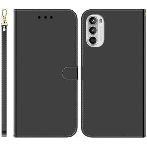 For Motorola Moto G52 Imitated Mirror Surface Horizontal Flip Leather Phone Case(Black)