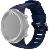 Voor Suunto Core serie vierkant stalen gesp siliconen TPU Watch Bands (donkerblauw)