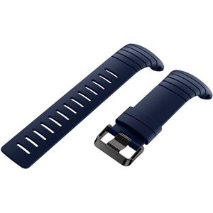 Voor Suunto Core serie vierkant stalen gesp siliconen TPU Watch Bands (donkerblauw)