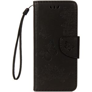 Voor Galaxy S9 Vintage relif bloemen vlinder patroon horizontale Flip lederen draagtas met kaartslot & houder & portemonnee & Lanyard(Black)