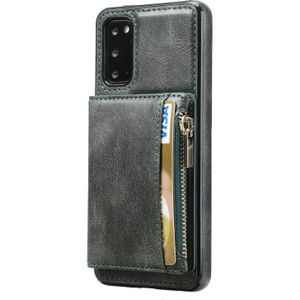 Voor Samsung Galaxy S20 Zipper Portemonnee Bag PU Back Cover ShockRPoof Phone Case met Houder & Card Slots & Portemonnee