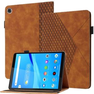 Voor Lenovo Tab M8 HD 8505x Rhombus Skin Feel Horizontal Flip Tablet Lederen Case met kaartslots & houder (Brown)