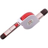 1m 2 in 1 Multi-functional intrekbare 8 Pin & Micro USB naar USB Data / de kabel van de lader  voor iPhone  iPad  Samsung  HTC  LG  Sony  Huawei  Lenovo  Xiaomi en andere Smartphones(Red)