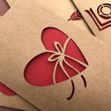 10 PCS Retro Kraft Papier Uitgehold liefde wenskaart Valentine Day Message Card (Rose)