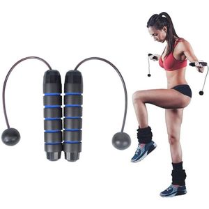 2 STUKS Indoor Ropeless Skipping Fitness Oefening Gewicht Touw (Zwart Blauw)