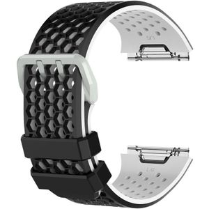 Voor Fitbit Ionic Two-tone Siliconen vervangende polsband horlogeband met gesp  grootte: S (Zwart + Wit)