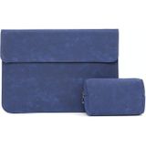 Horizontal Matte PU Laptop Bag For Macbook Air/ Pro 13 Inch  A2337/A1989/A2179/A2338/A1708(Liner Bag + Power Supply Bag Dark Blue )