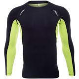 SIGETU Men Elastic Workout Sportwear met lange mouwen (kleur:Zwart groen formaat: L)
