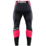 SIGETU heren fitness sneldrogende stretch broek (kleur: zwart rood maat: XL)