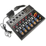 Professional 7-kanaals Mixing Console en Aux paden Plus effecten Processor(Black)