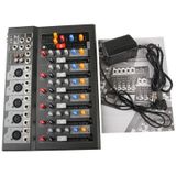 Professional 7-kanaals Mixing Console en Aux paden Plus effecten Processor(Black)