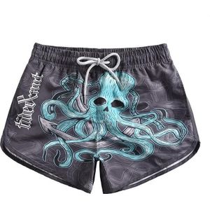 Dames 3D Gedrukt Octopus Strandbroek Sneldrogend Zwemmen Shorts (XL)