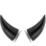 2 stuks motorfiets helm duivel decoratie Motorhelm zuignappen hoorns decoratie hoofddeksel zuignap (zwart)