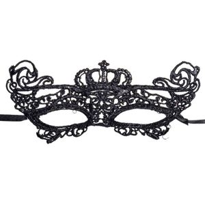 Halloween Masquerade Party Dance Sexy Lady Lace kroon Mask(Black)