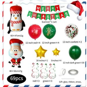 12 inch kerstballon combinatie set kerstscne decoratie (rode en groene vlag set)
