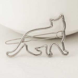 Mooie metalen kat vorm meisjes Hair clip mode haaraccessoires (zilver)