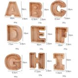 Houten Engelse alfabet spaarvarken Transparante acryl spaarvarken (H)