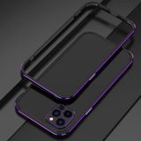 Aurora Series Lens Protector + Metalen frame beschermhoes voor iPhone 12 Pro Max (Zwart paars)