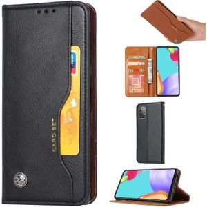 Voor Samsung Galaxy A72 5G Kneden huid textuur horizontale flip lederen hoesje met fotolijst & houder & kaart slots & portemonnee (zwart)