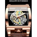 BINBOND B5011 Gear Hollow Outdoor waterdichte lichtgevende heren zakelijke horloges (volledig gouden stalen riem)