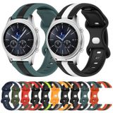Voor Samsung Gear S3 Classic 22 mm vlindergesp tweekleurige siliconen horlogeband (zwart + wit)