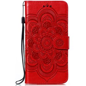 Voor Huawei Honor Play 4 / Maimang 9 / Mate 40 Lite Mandala Relif patroon Horizontaal Flip PU Lederen Case met Holder & Card Slots & Walle & Lanyard(Red)