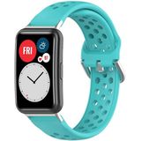 Voor Huawei Watch Fit 18mm Sport Style Silicone Solid Color Replacement Strap Watchband (Mint Green)