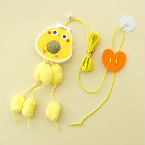 Opknoping Swing Huisdier Speelgoed Elastische Veer Cat Teaser Stick (Little Yellow Chicken)