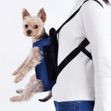 Hond gaat uit opvouwbaar op borst rugzak huisdier draagtas  kleur: blue denim (vier seizoenen)(s)