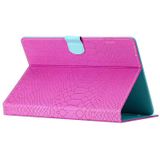 Voor 7 inch tablets effen kleur krokodiltextuur lederen tablethoes (roze rood)