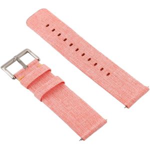 Eenvoudige mode canvas polsband voor Fitbit versa (koraal)