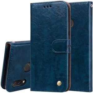 Business stijl olie Wax textuur horizontale Flip lederen case voor Huawei Nova 3i & P Smart Plus  met houder & kaartsleuven & portemonnee (blauw)