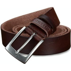 Cowather XF018 Mannen Casual Business Pin Gesp Cowhide Riem  Lengte: 110cm (Brown)