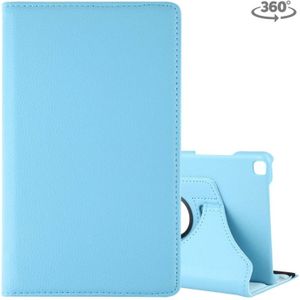 Litchi Texture Rotating ClassicBusiness Horizontal Flip Leather Case for Galaxy Tab A 8.0 T290 / T295 (2019)  met Holder (Sky Blue)
