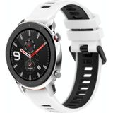Voor Amazfit GTR 4 Pro 22 mm sport tweekleurige siliconen horlogeband (wit + zwart)