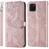 Voor Samsung Galaxy A81 Life of Tree Embossing Patroon Horizontale Flip Lederen Case met Houder & Kaart Slot & Portemonnee & Photo Frame & Lanyard (Rose Gold)