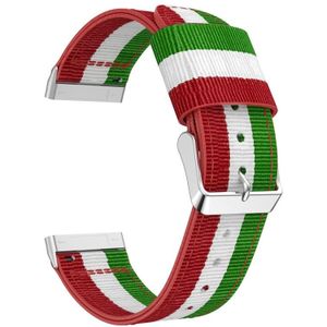 Voor Fitbit Versa 3 Nylon Vervanging Strap Horlogeband (groen wit rood)