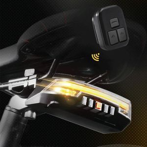 Draadloze afstandsbediening Steering Achterlicht USB Opladen Waterdichte Nacht Fietsen Lichtregeling Sensor Rijden WAARSCHUWING LICHT